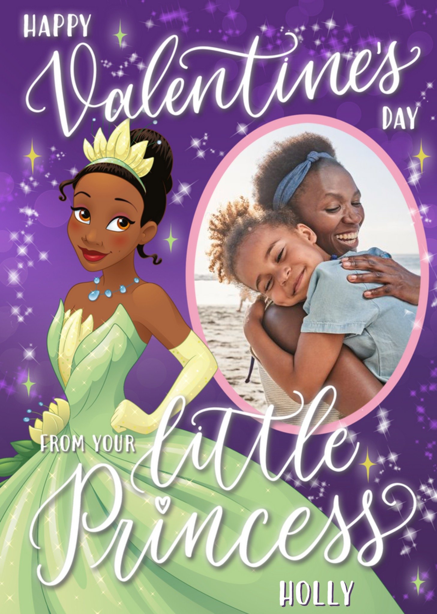 Disney Princess Tiana Photo Upload Valentine's Day Card, Large