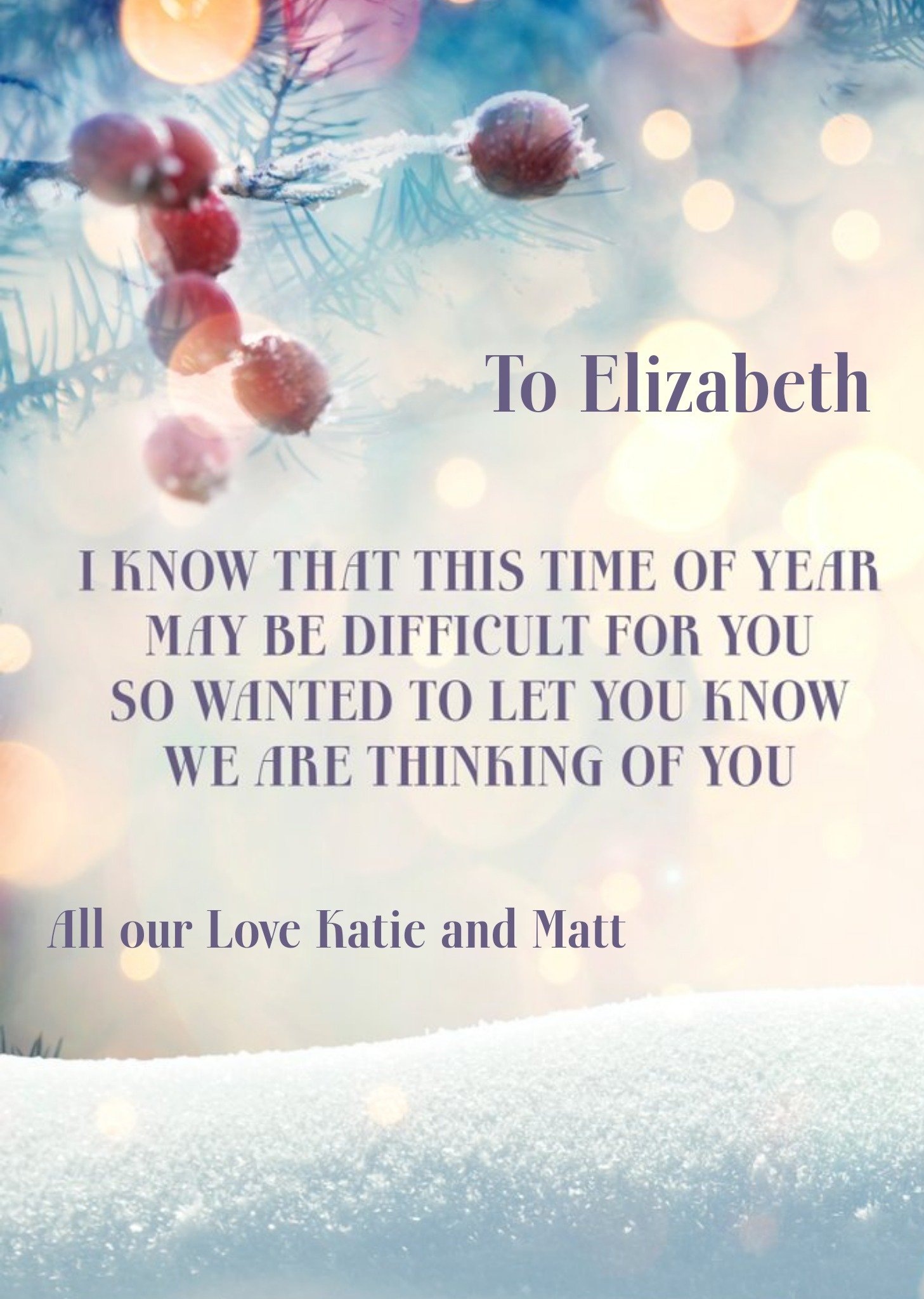 This Time Of The Year May Be Difficult Thinking Of You This Christmas Card Ecard