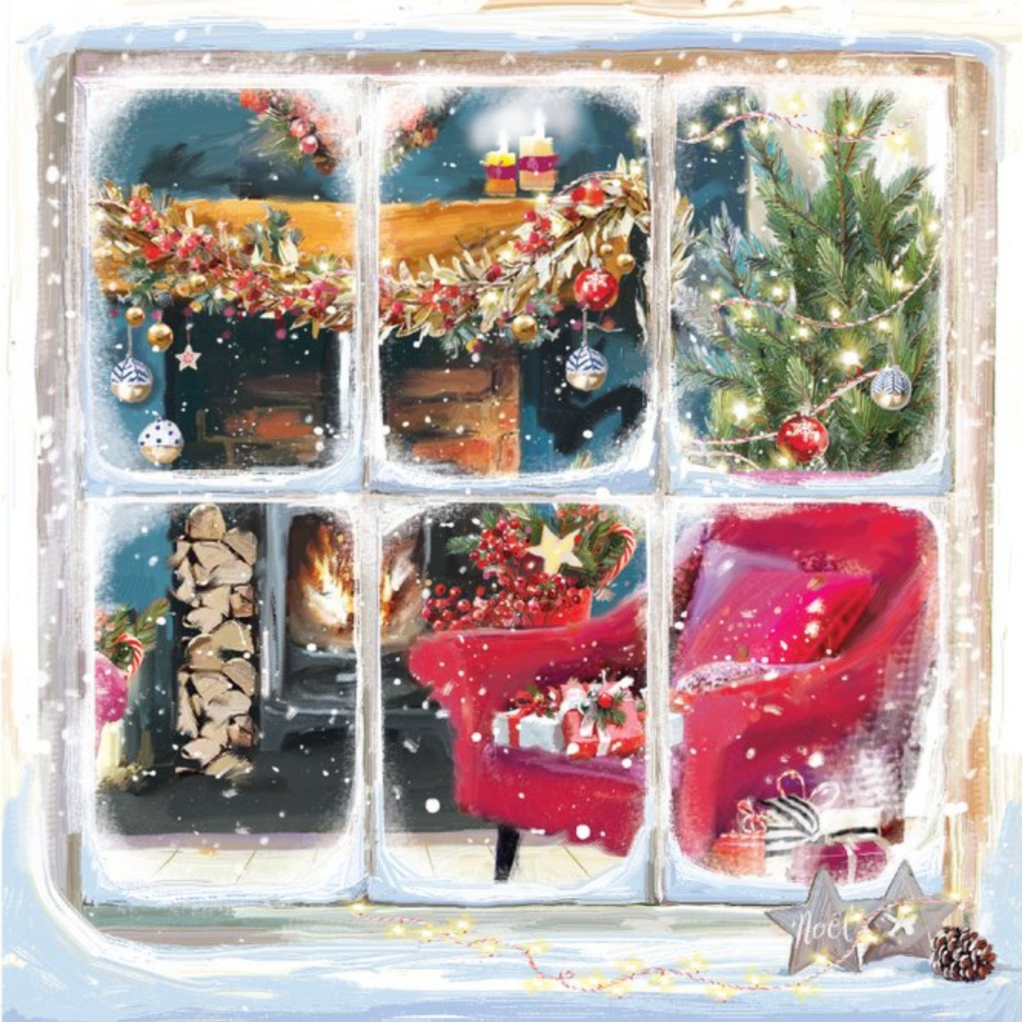 Ling Design Throught The Window Christmas Card, Square