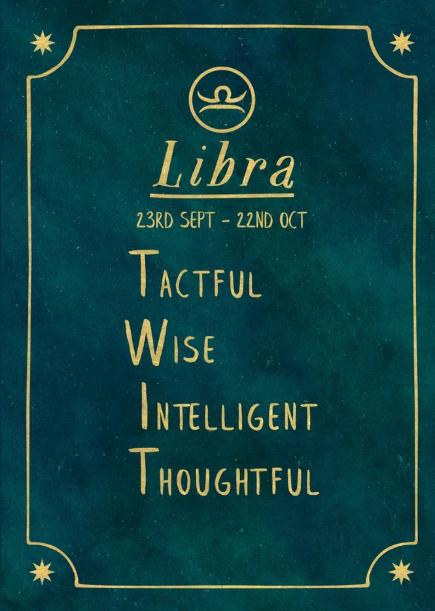 Moonpig Funny Rude Horoscope Birthday Card - Libra, Large