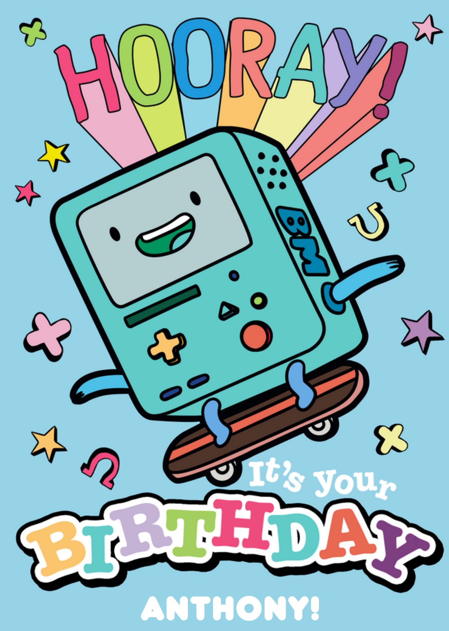 Adventure Time Hooray Its Your Birthday Personalised Card Ecard