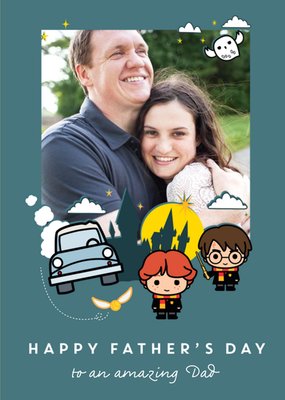 Harry Potter Cartoon Characters Happy Father's Day Photo Card