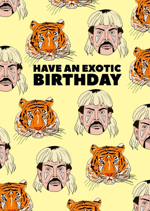 Fun Illustration Have An Exotic Birthday Card