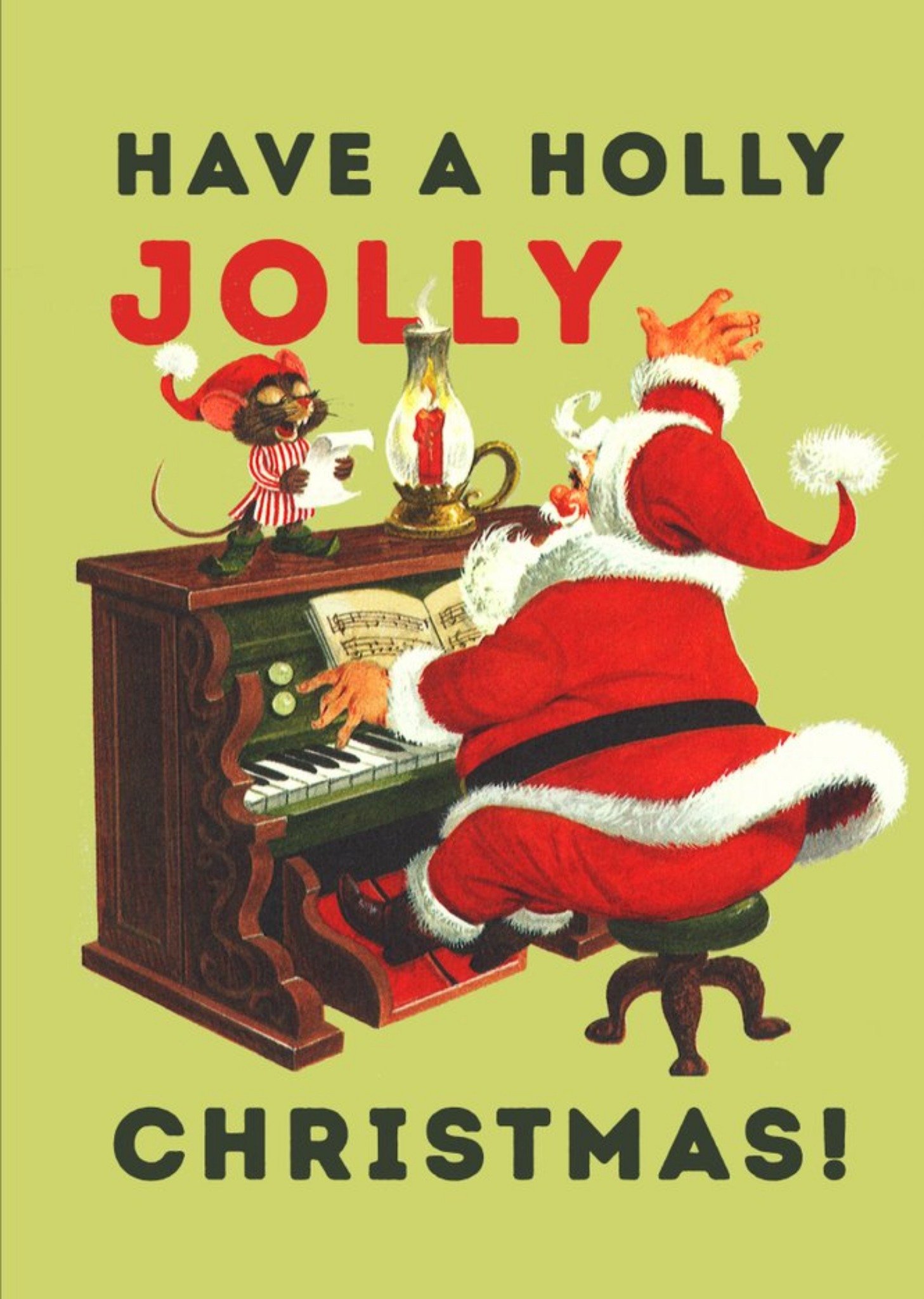 Santa Playing Piano Have A Holly Jolly Christmas Card Ecard