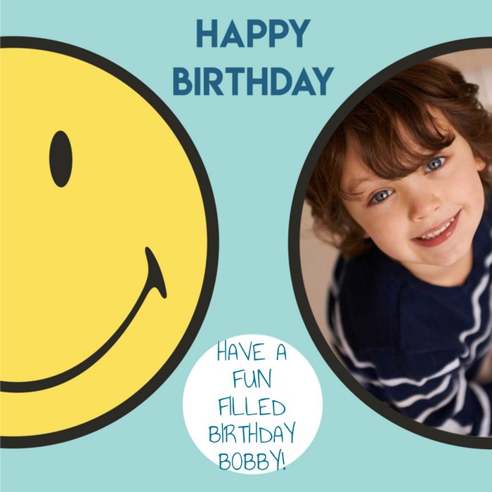 Smiley World Photo Upload Happy Birthday Card