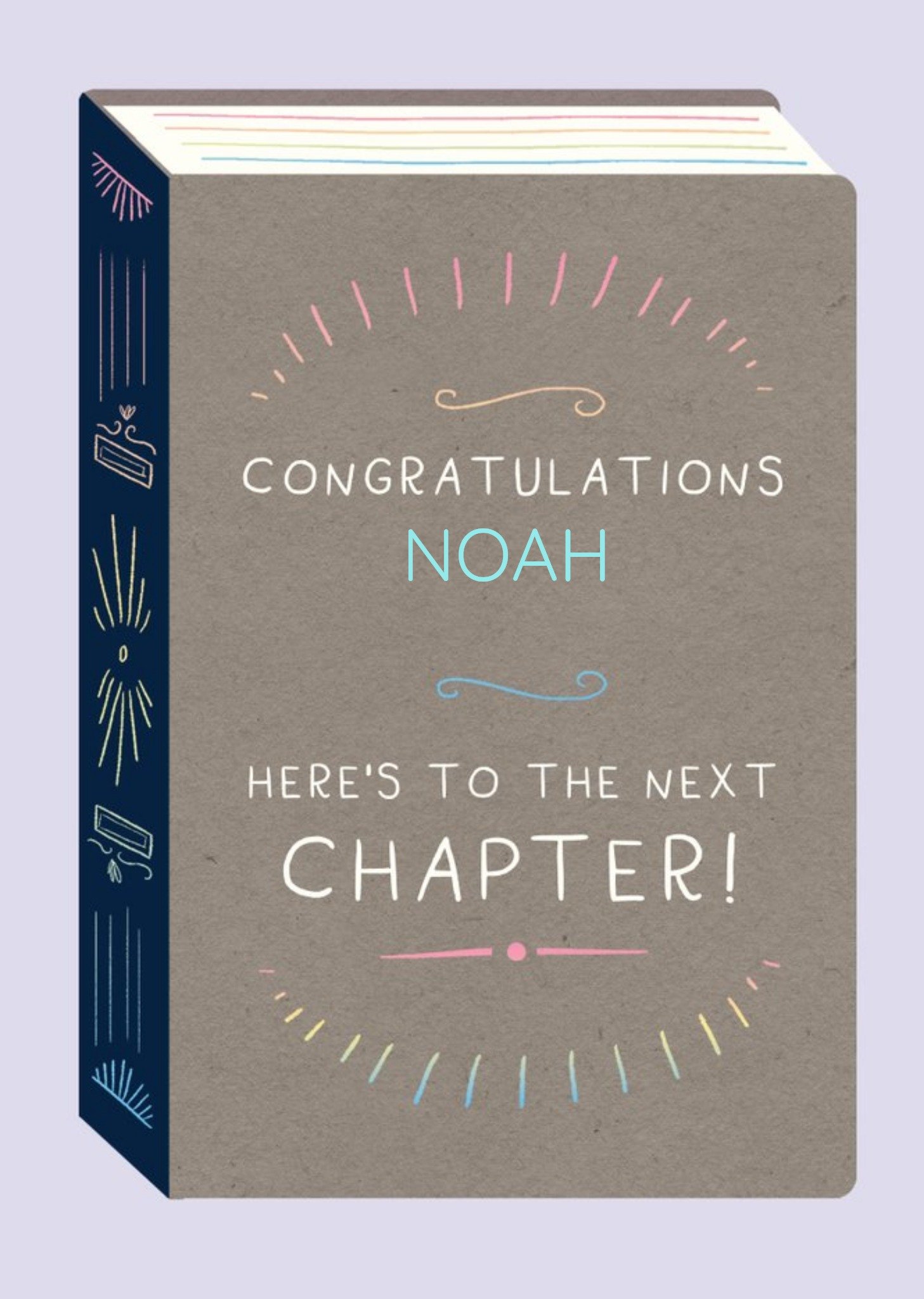 Editable Illustrative Book Congratulations Card Ecard