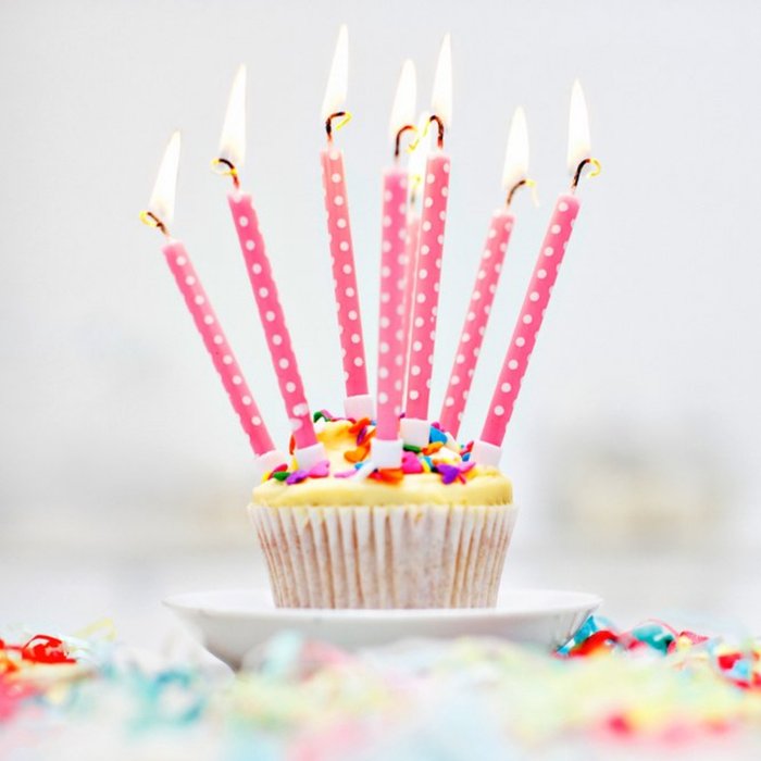 Cute Birthday Cupcake With Candles Card