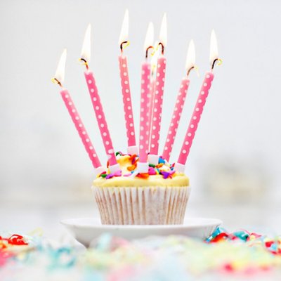 Cute Birthday Cupcake With Candles Card