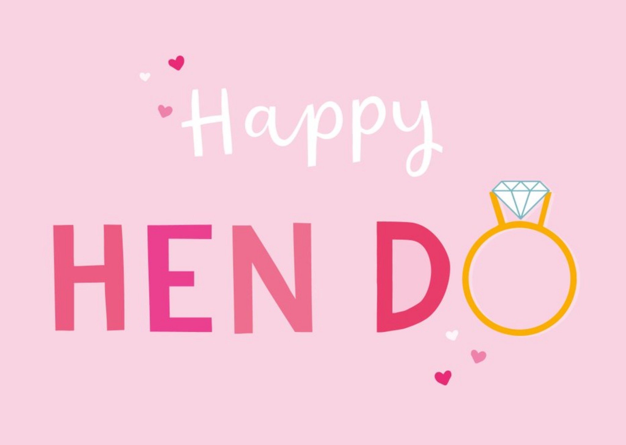 Typographic Happy Hen Do Card Ecard