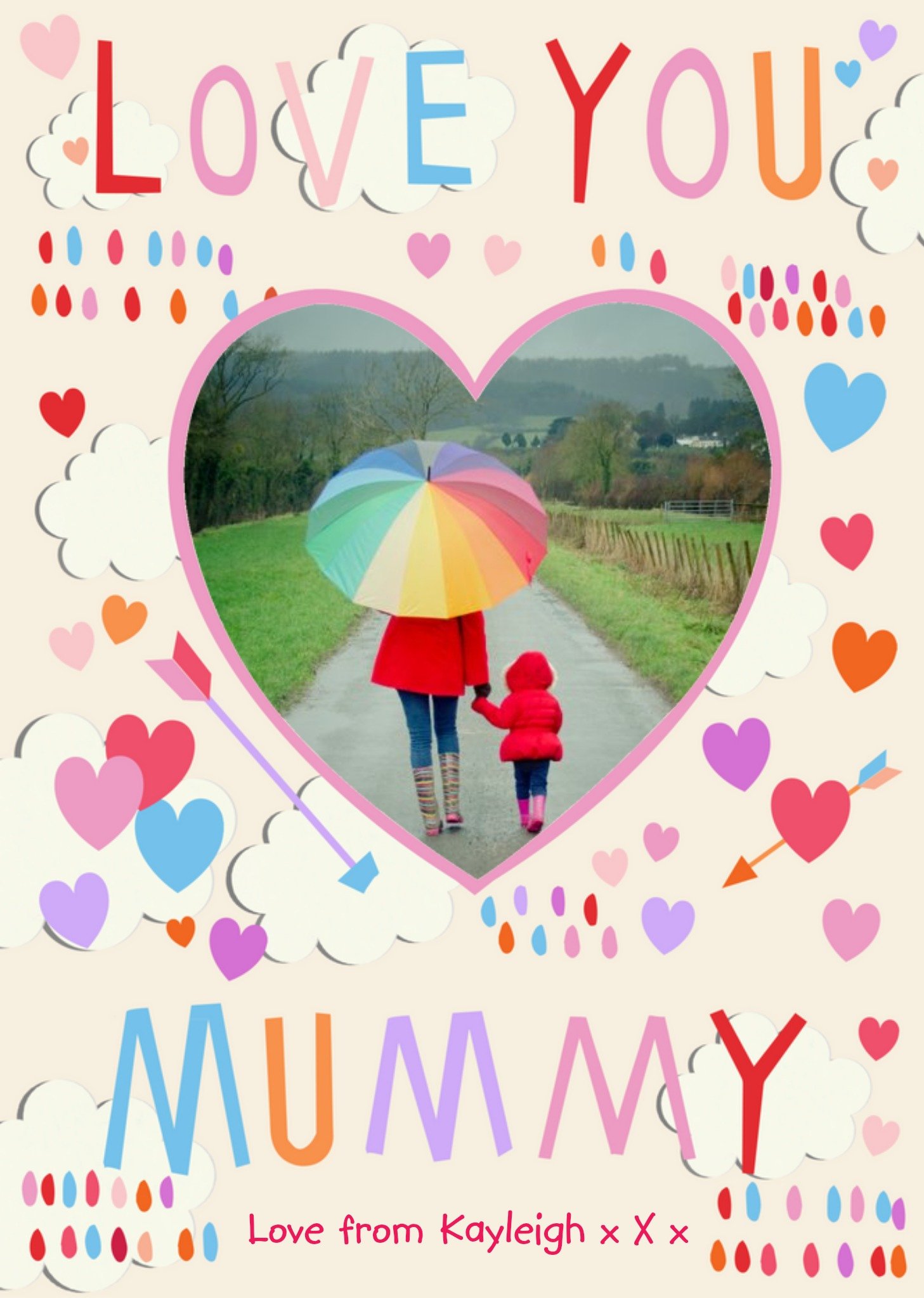 Moonpig Mother's Day Card - Love You Mummy - Photo Upload, Large
