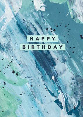Abstract Paint Splatter Pattern Birthday Card By Joy Jen Studio