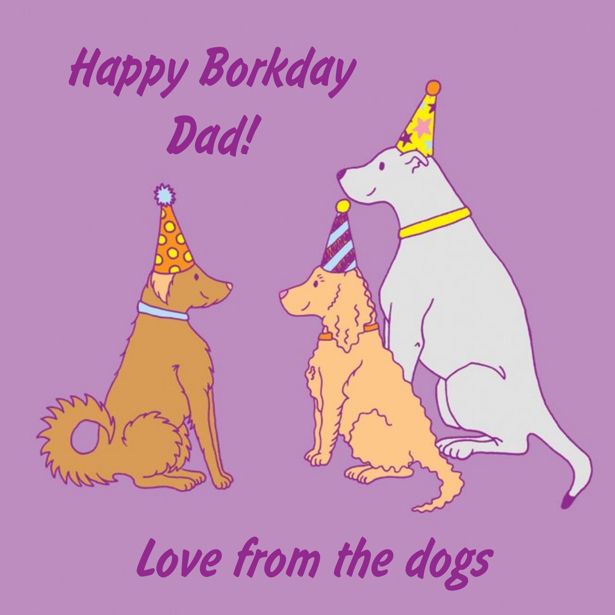 Moonpig Happy Borkday Dad From The Dogs Birthday Card, Large