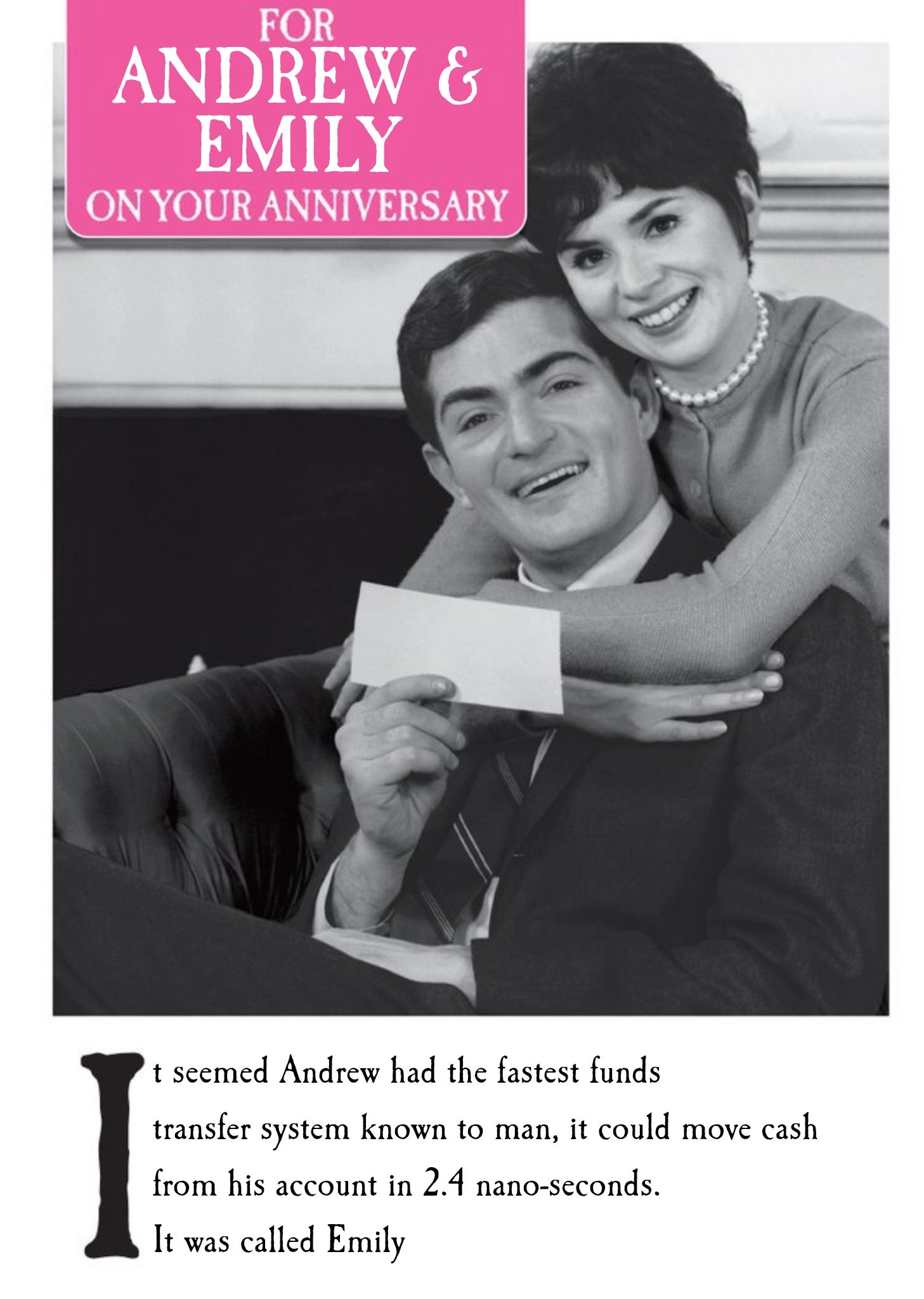 Moonpig On Your Anniversary Funny Humour Quote Card, Large