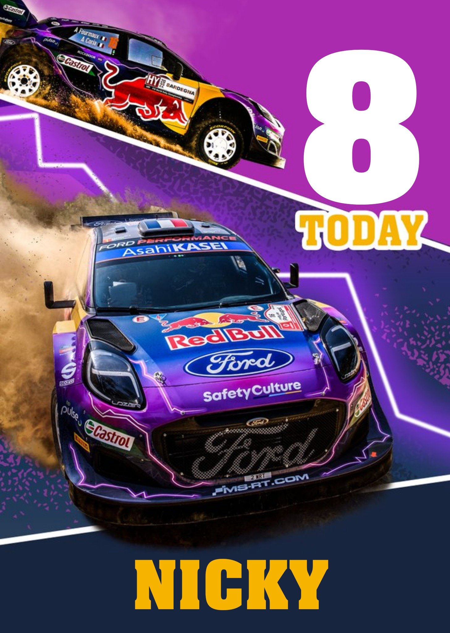 Photographs Of The M Sport's Ford Puma Hybrid Rally Car Birthday Card Ecard