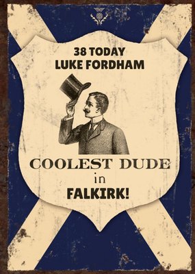 Scottish Illustrated Gentleman Coolest Dude Birthday Card