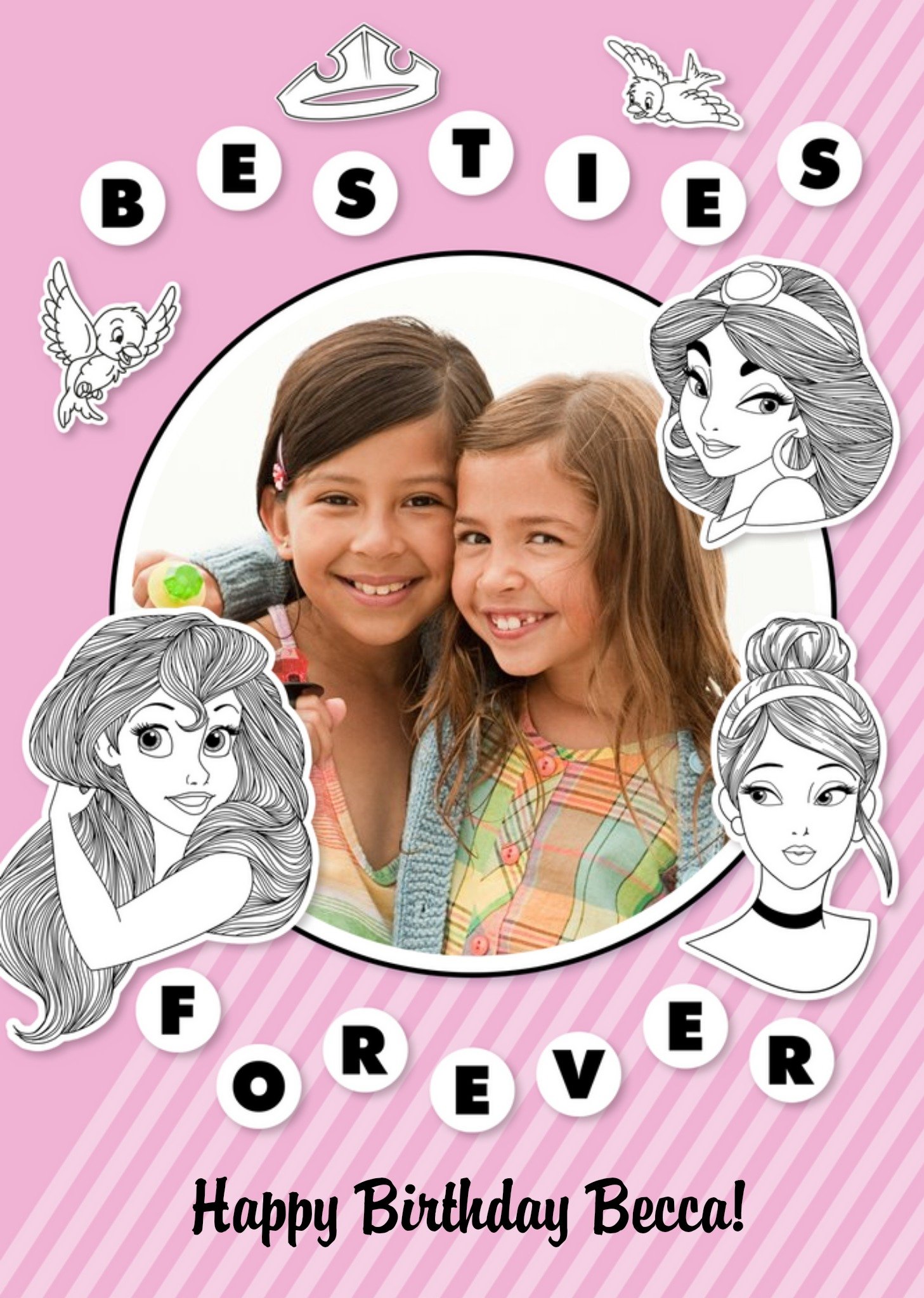 Aladdin Disney Princess Besties Forever Photo Upload Card Ecard