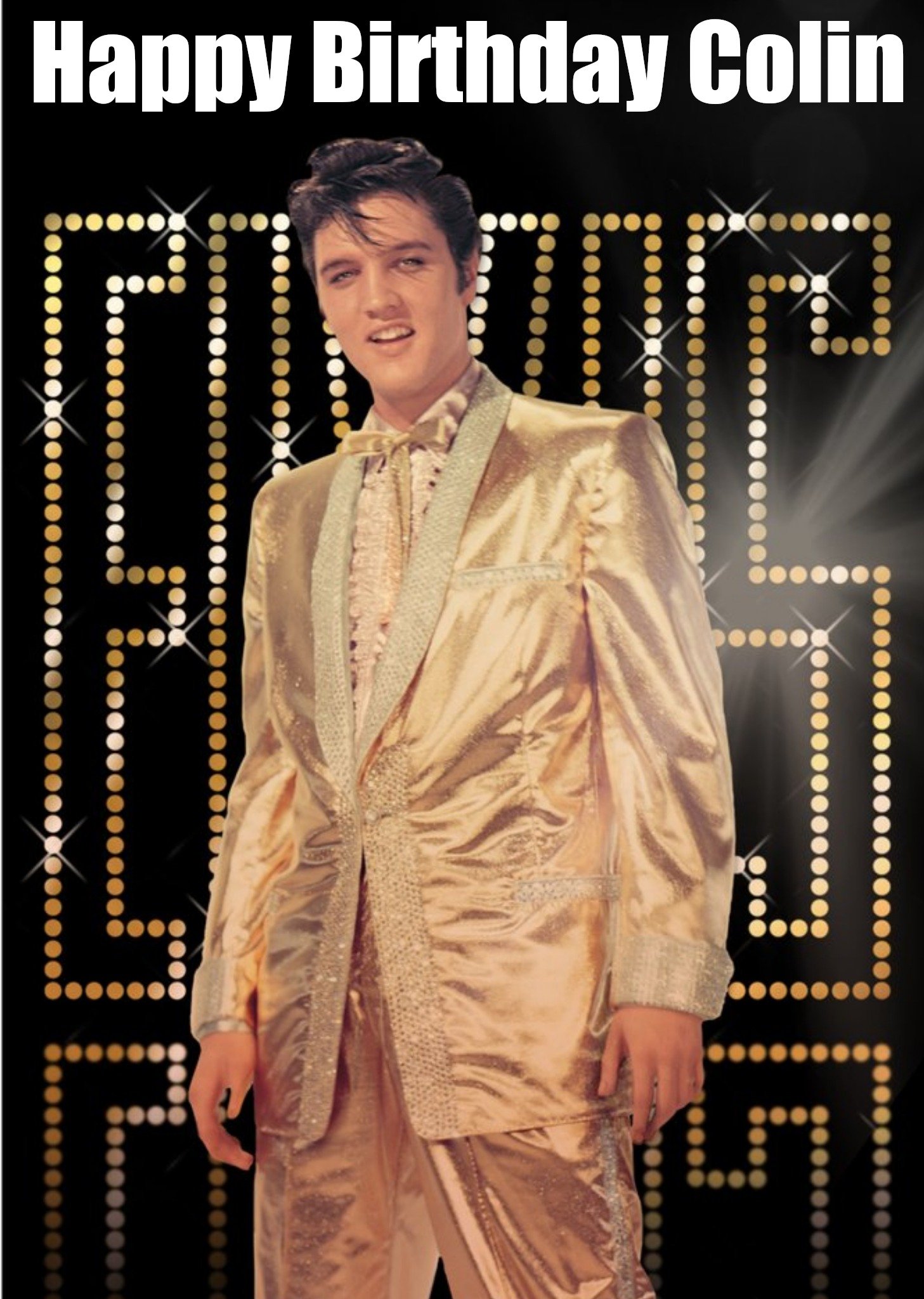 Moonpig Retro Photographic Elvis Birthday Card, Large