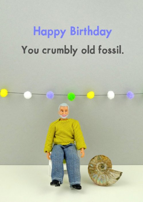 Funny Happy Birthday You Crumbly Old Fossil Card