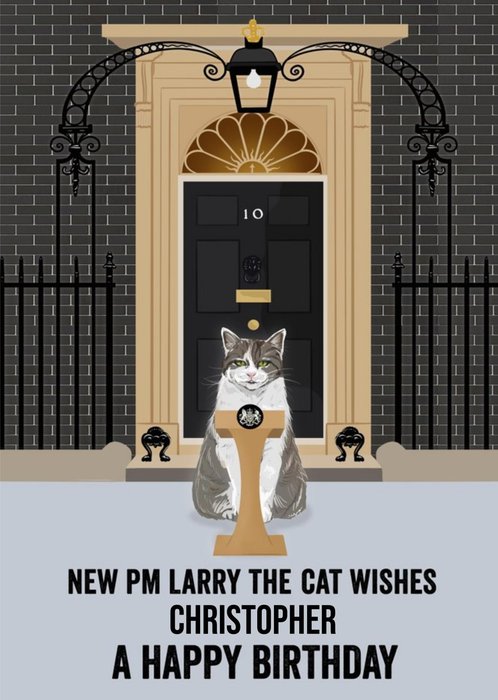 New PM Larry The Cat Funny Birthday Card