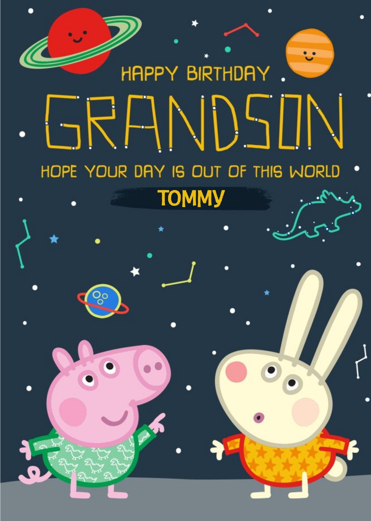 Peppa Pig Grandson Birthday Card, Large
