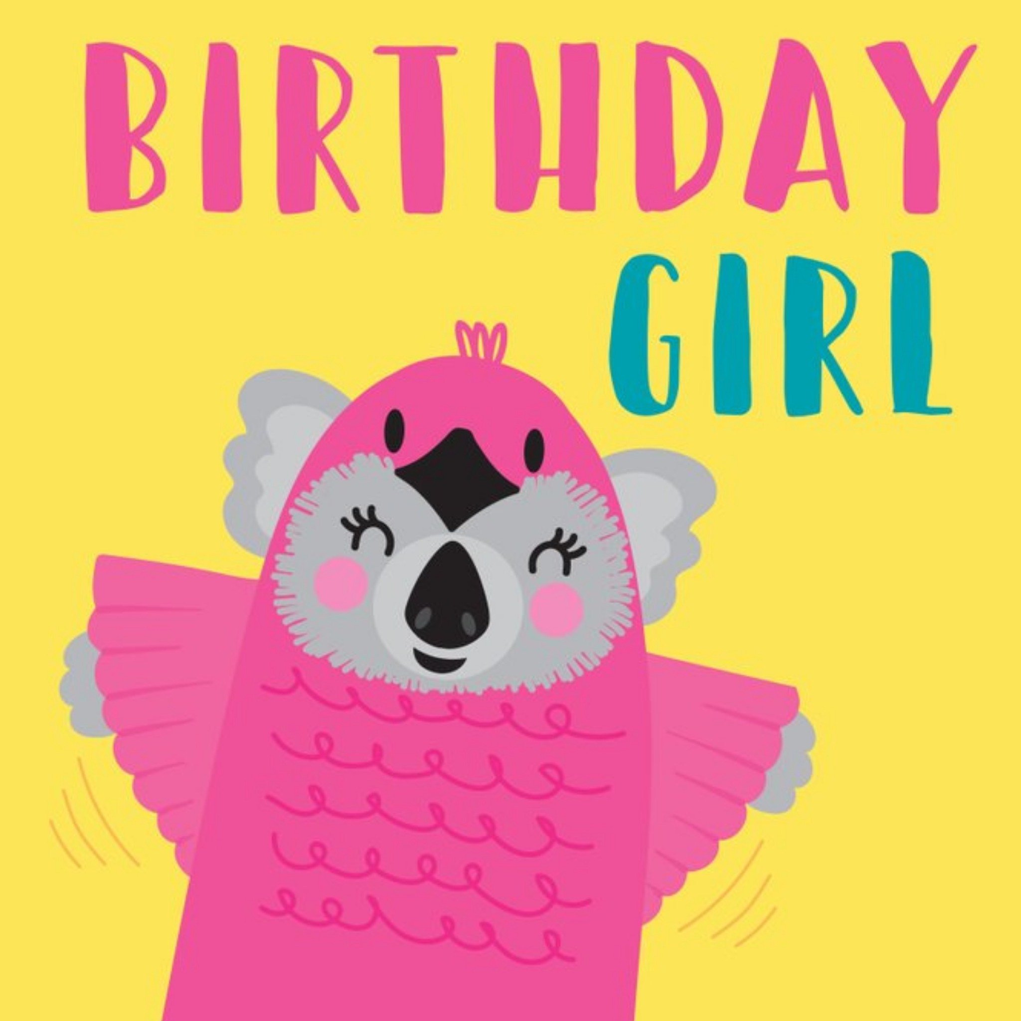 Moonpig Cute Koala In Flamingo Costume Birthday Card, Square