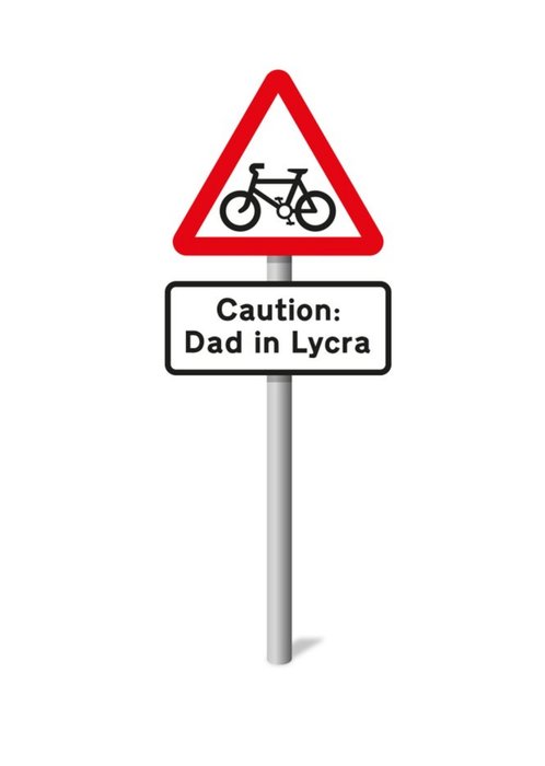 Mungo And Shoddy Caution Dad In Lycra Fathers Day Card