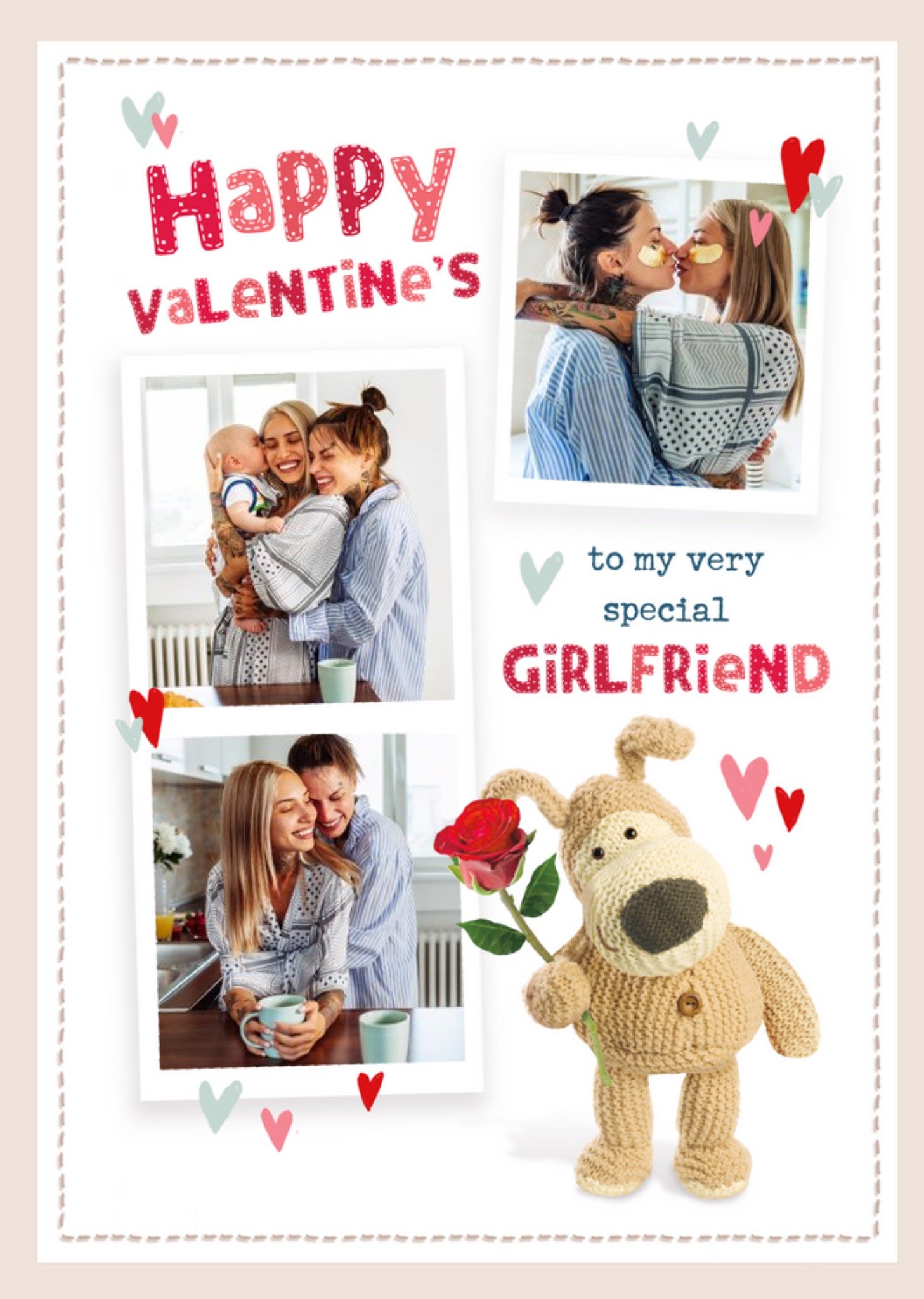 Boofle Sentimental Cute Very Special Girlfriend Photo Upload Valentine's Day Card, Large