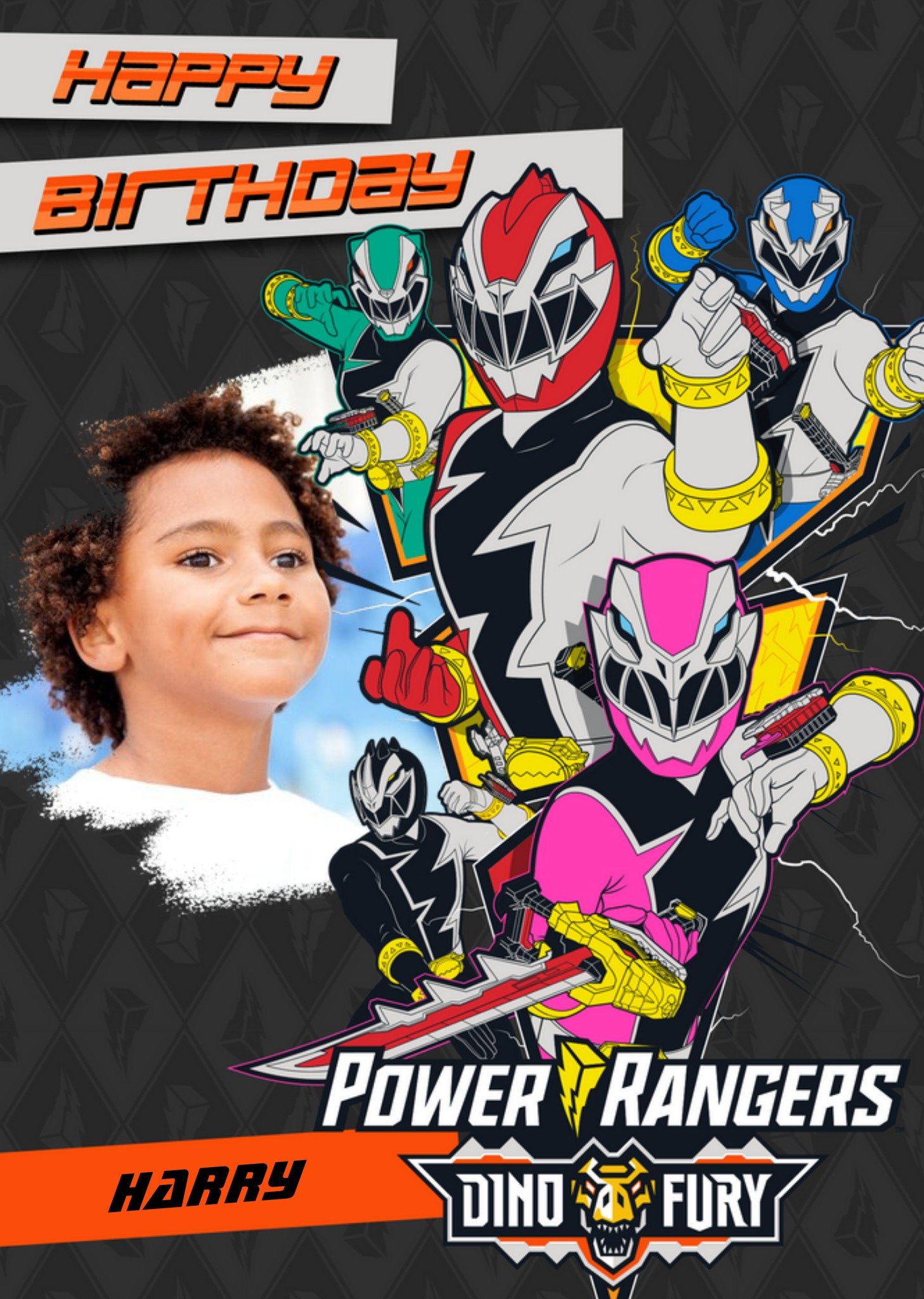 Other Power Rangers Dino Fury Photo Upload Birthday Card Ecard