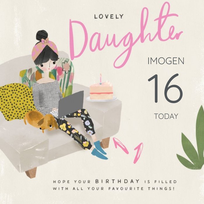 Pigment Hey Girl Character Lovely Daughter 16th Birthday Card