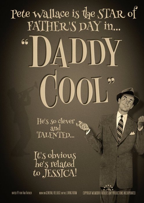 Film Noir Daddy Cool Father's Day Card