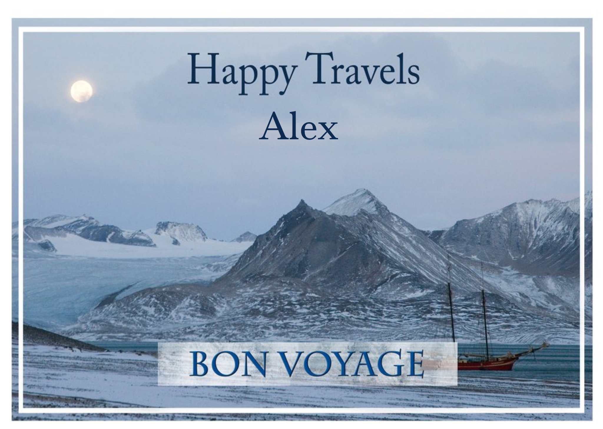 Alex Sharp Iceberg Travel Ocean Photographic Bon Voyage Card Ecard