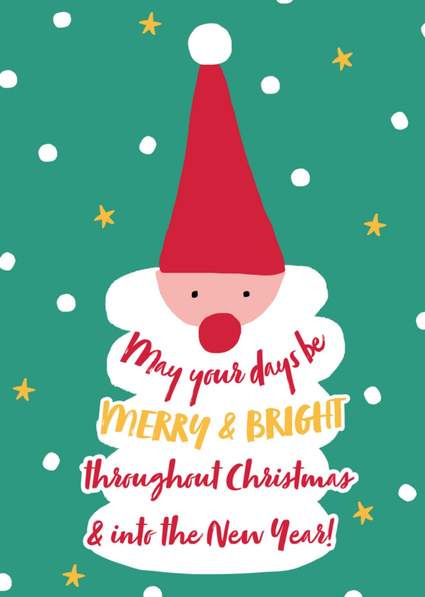 Moonpig Fun Colourful Illustrated Santa Claus Greetings Christmas Card Ecard