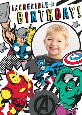 Marvel Comics Incredible Birthday photo upload card