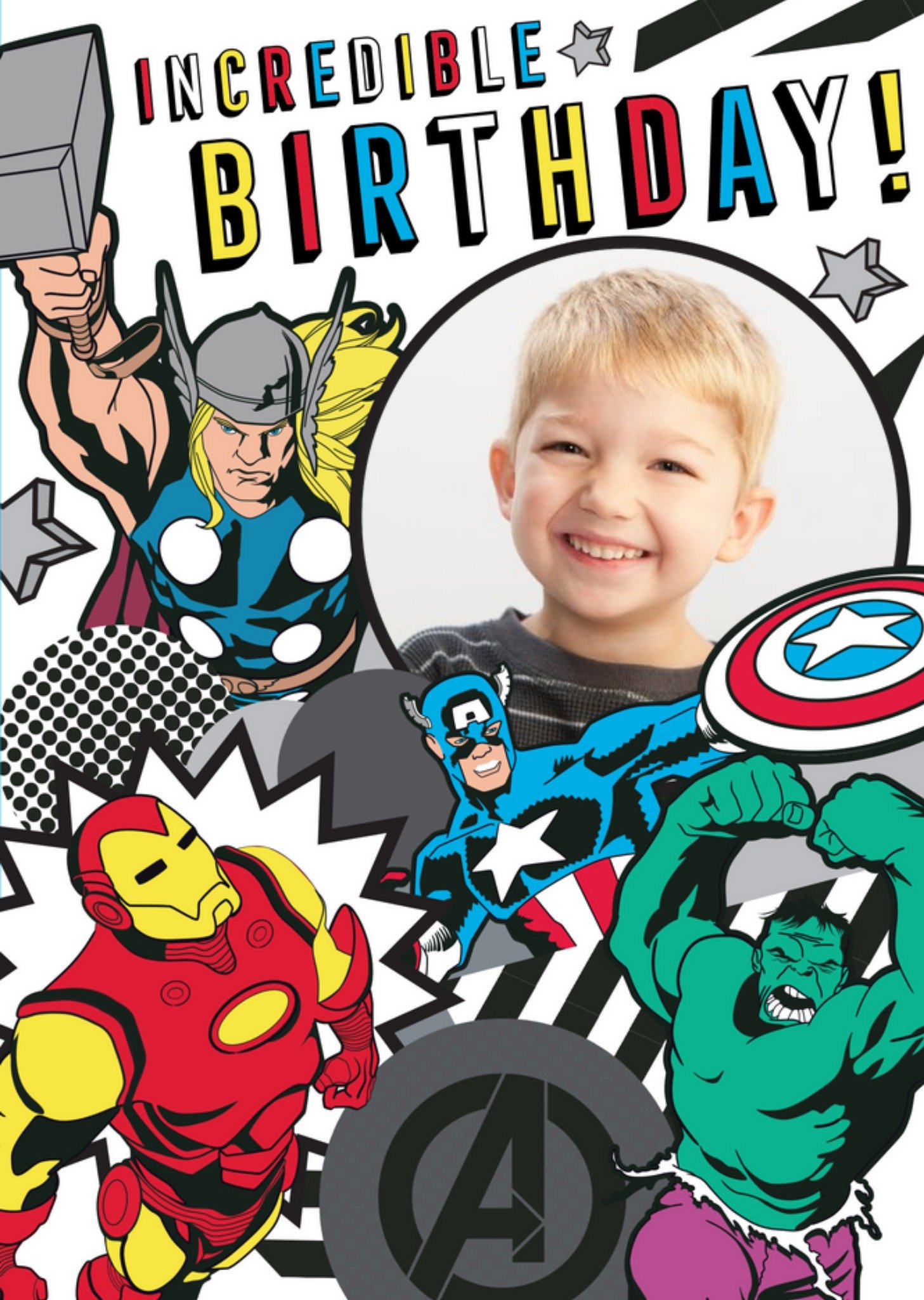 Marvel Comics Incredible Birthday Photo Upload Card, Large