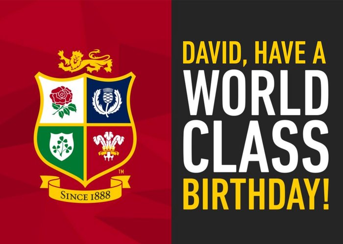 The British And Irish Lions World Class Birthday Card