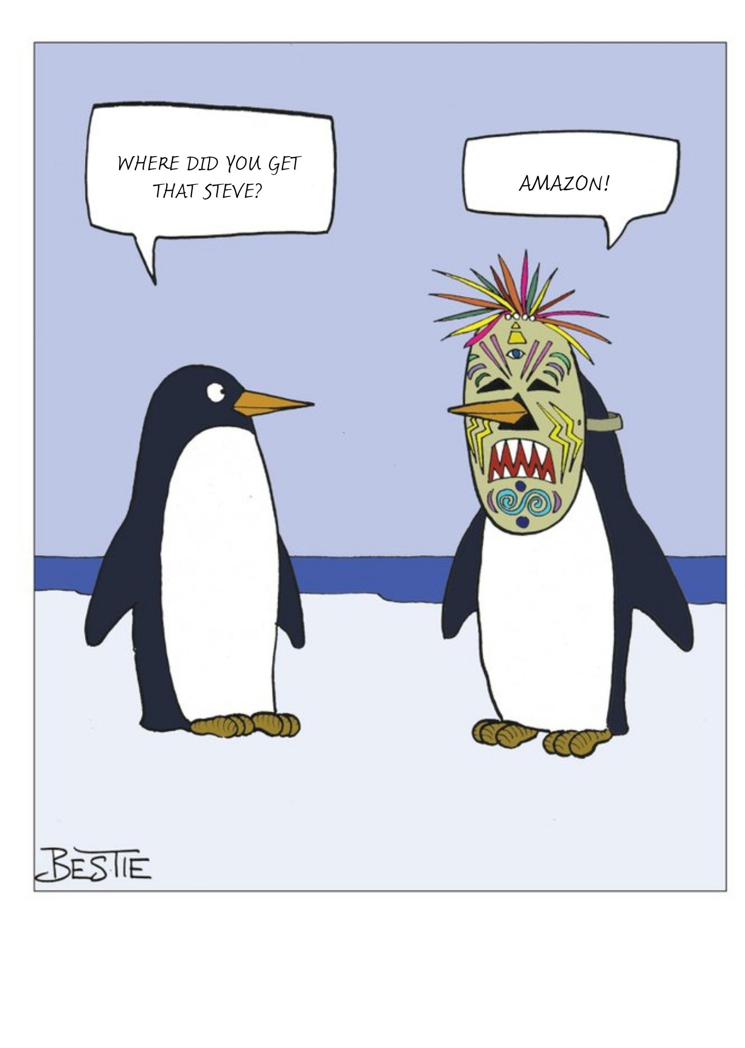 Other Personalised Funny Penguins And Amazon Face Mask Card Ecard