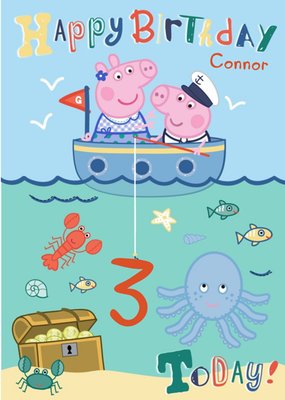 Peppa Pig Under The Sea Personalised Name And Age Birthday Card
