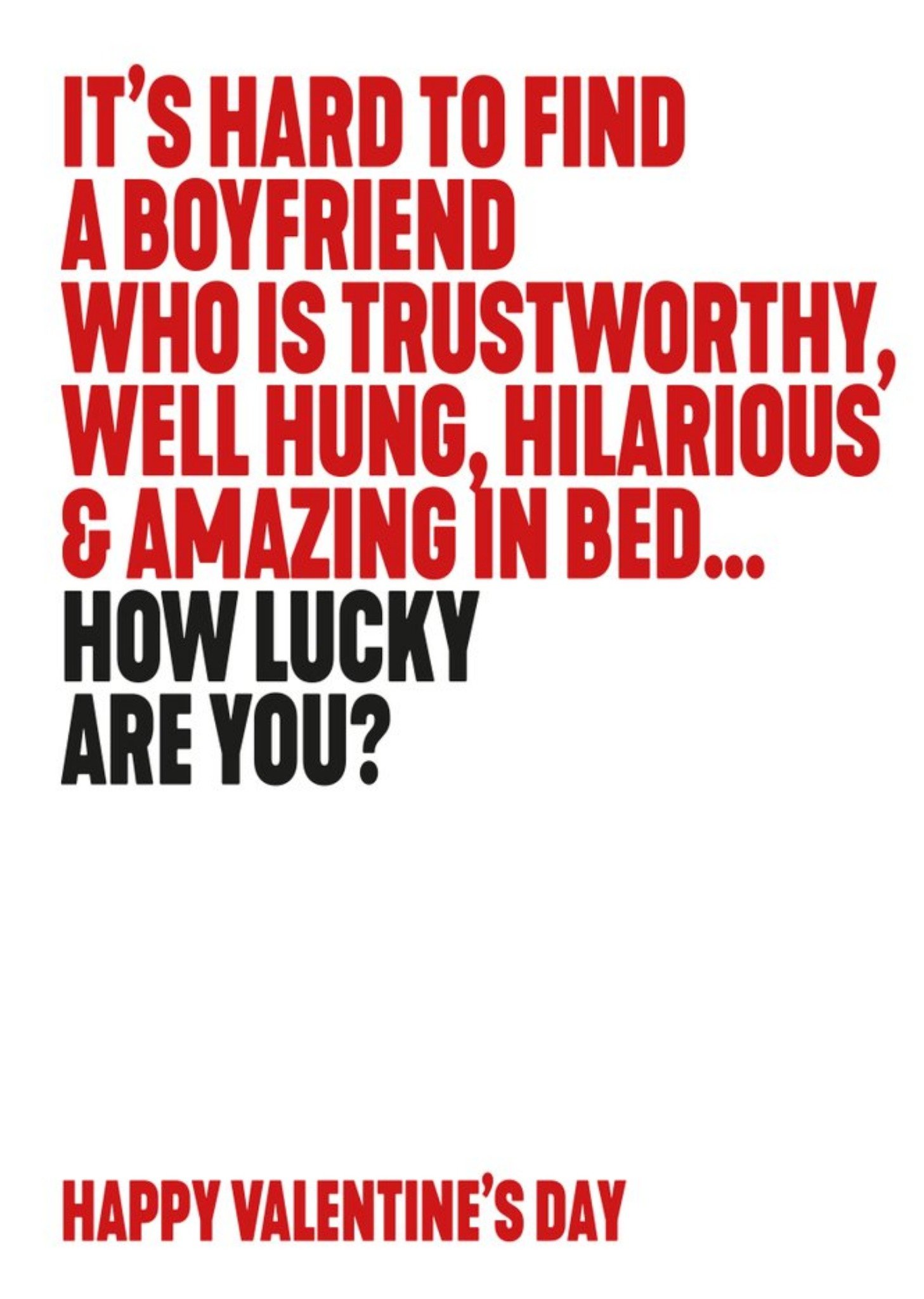 Filthy Sentiments Hilarious Trustworthy And Amazing Boyfriend Happy Valentine's Card Ecard