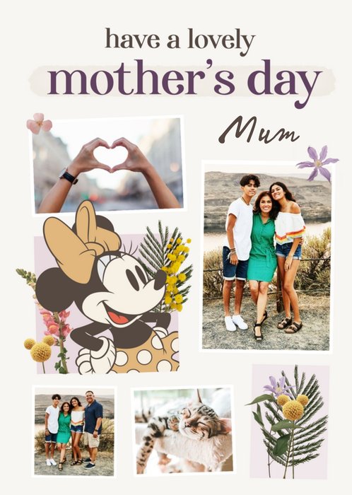 Disney Minnie Mouse Have A Lovely Mothers Day Mum Photo Upload Card