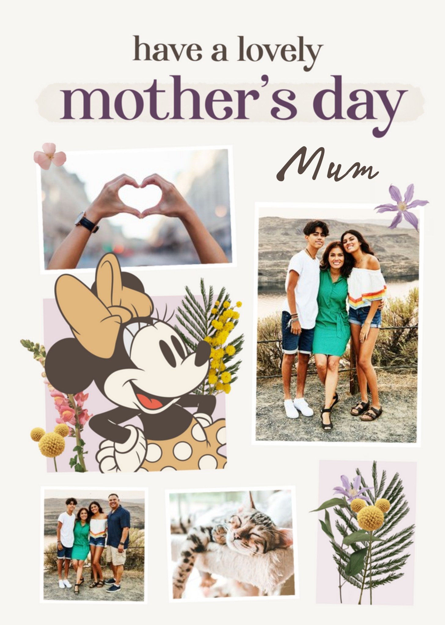 Disney Minnie Mouse Have A Lovely Mothers Day Mum Photo Upload Card, Large