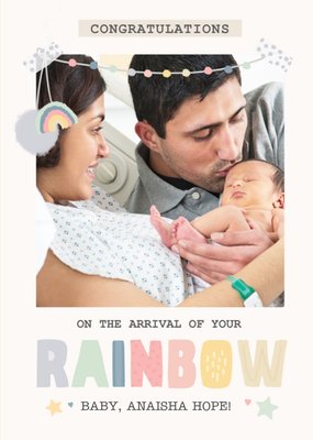 Rainbow Baby Photo Upload New Baby Card