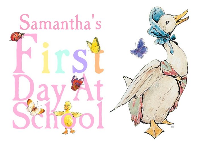 Pastel Letters Personalised First Day At School Card