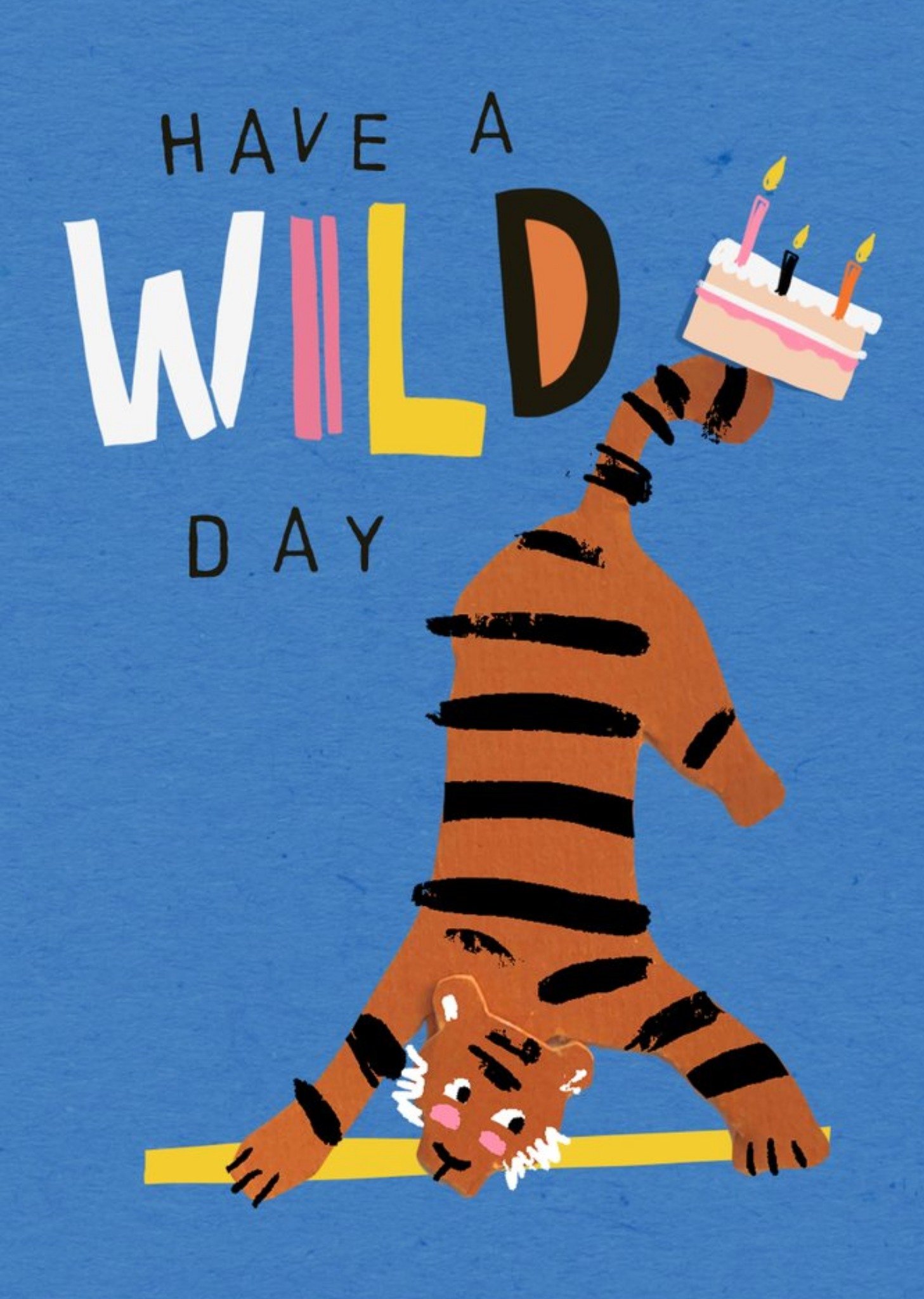 Moonpig Cat & Clo Bright, Fun, Typographic Illustration Of A Tiger Birthday Card Ecard