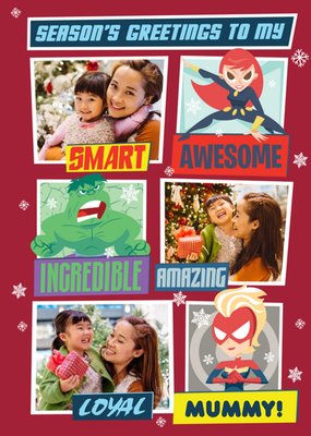 Marvel Comics Avengers Mummy Photo Upload Christmas Card