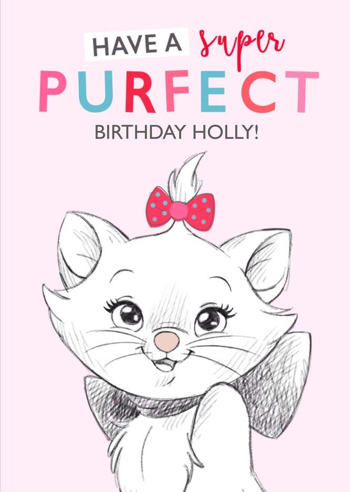 Disney Sketch Aristocat Marie Purfect Birthday Card Ecard