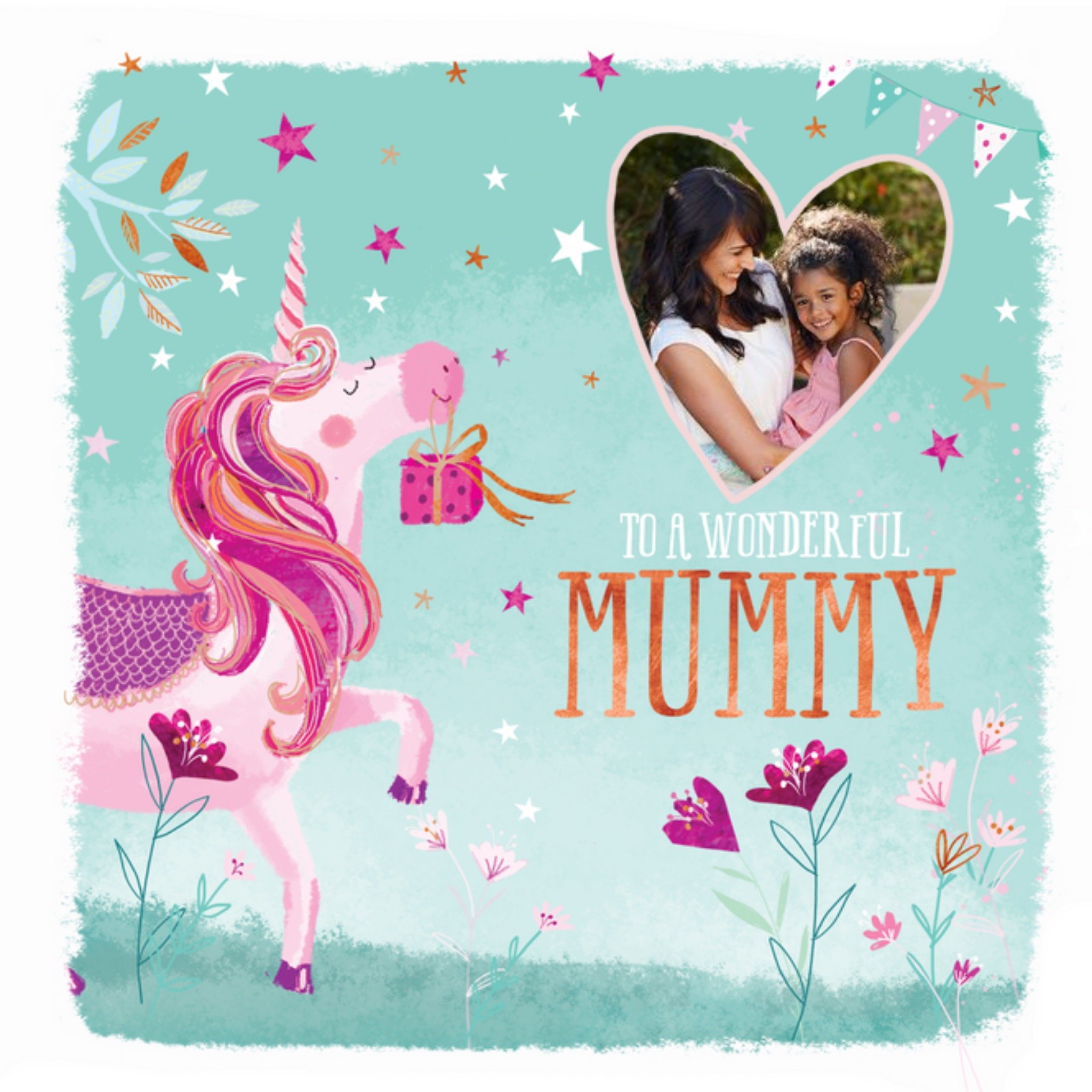 Ling Design Unicorn To A Wonderful Mummy Photo Mother's Day Card, Square