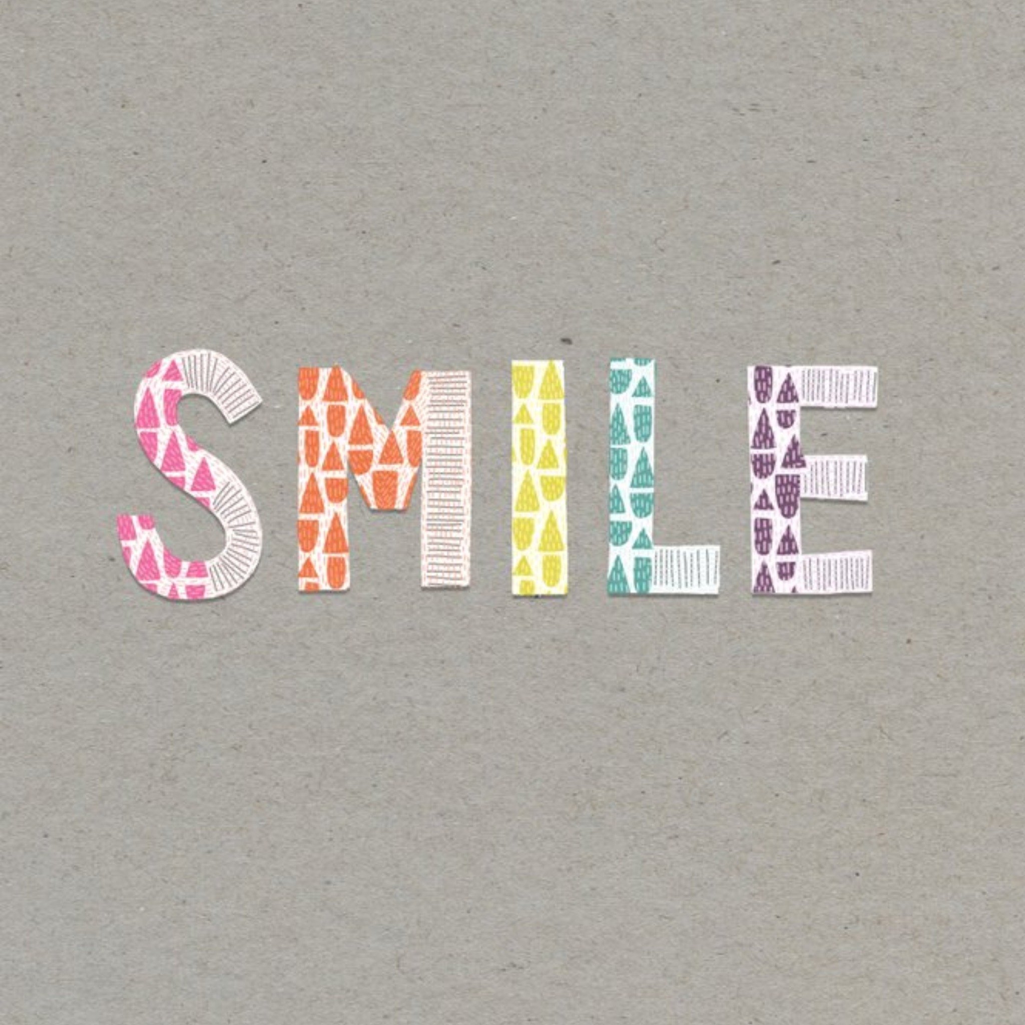 Moonpig Rainbow Letters Smile Card, Square