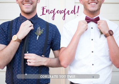 Huetribe Photographic Gay Congratulations on your Engagement Card
