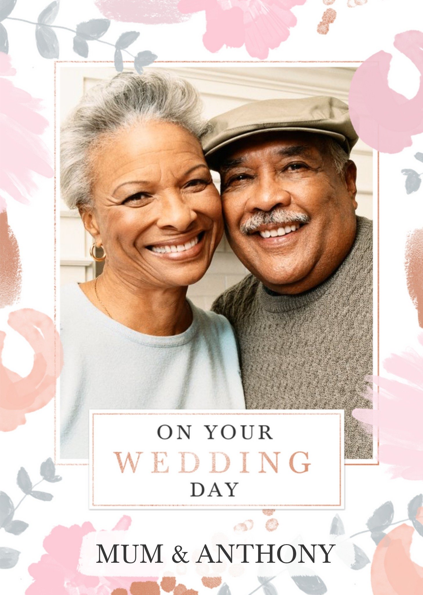 Moonpig Wedding Card - On Your Wedding Day - Mum And Step Dad - Photo Upload, Large