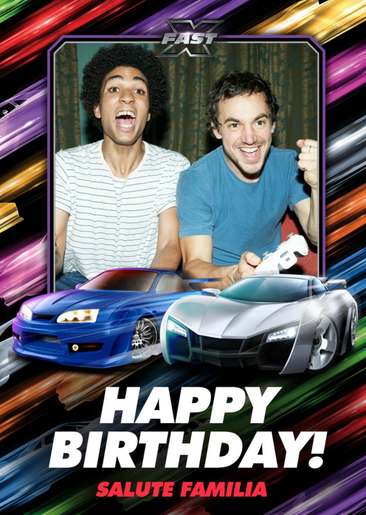 Fast And Furious Salute Familia Photo Upload Birthday Card Ecard